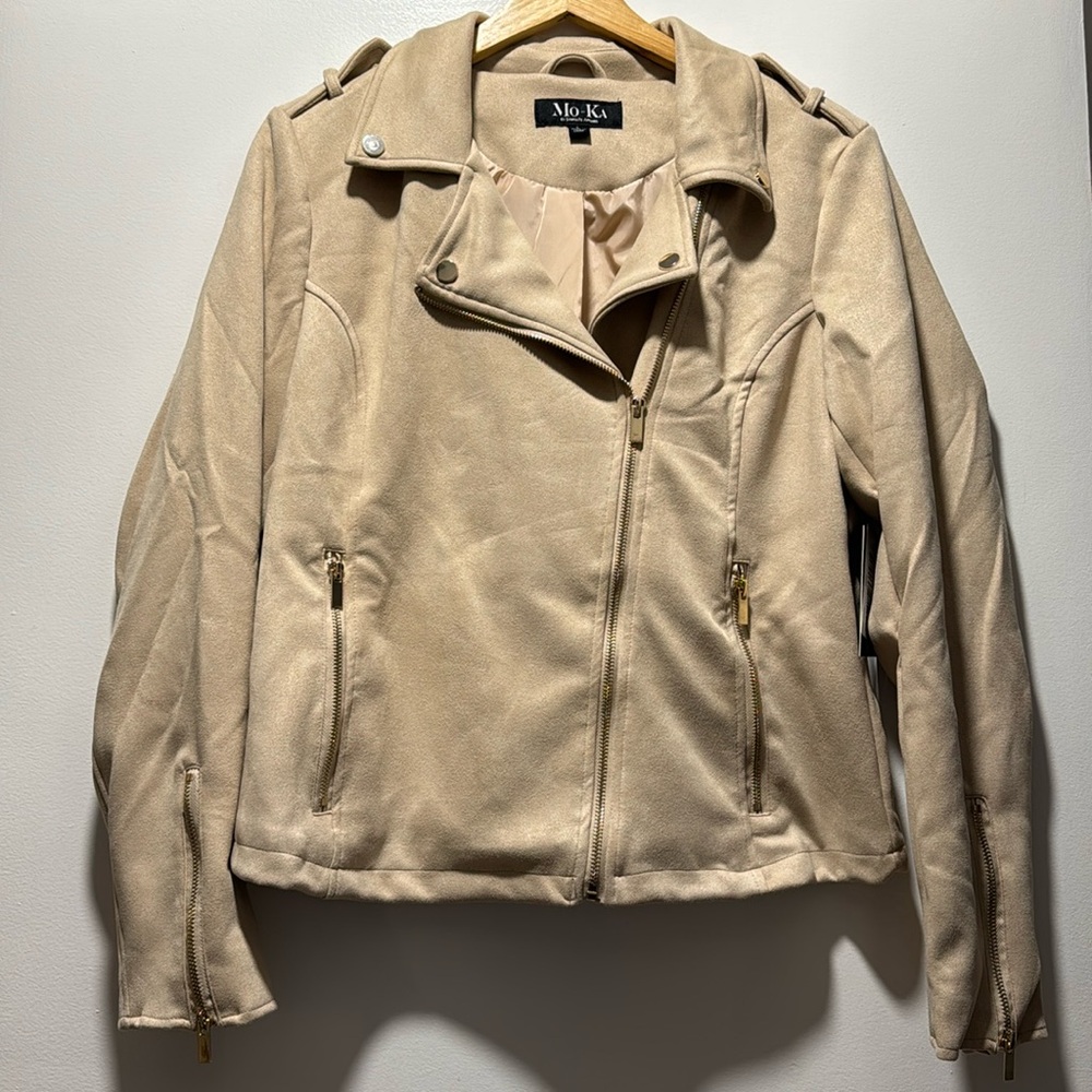 Faux Suede Moto Jacket